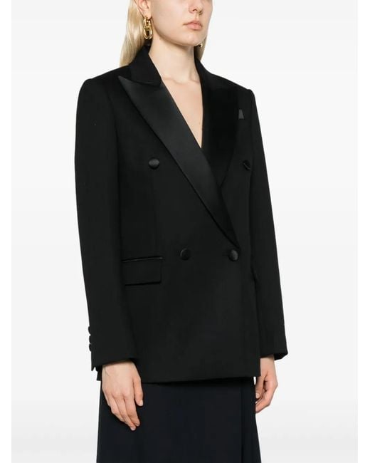 Versace Black Satin-Lapels Blazer