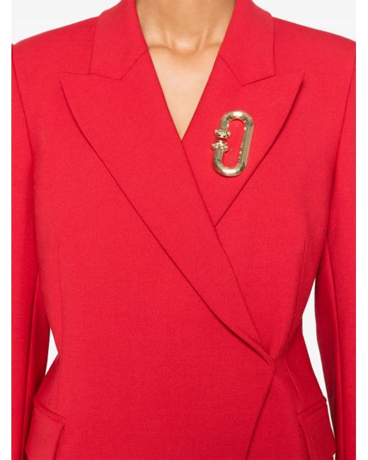 Casablanca Red Asymmetric Double-Breasted Blazer