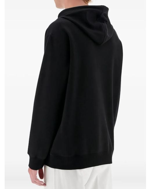 Brunello Cucinelli Black Drawstring Hoodie for men