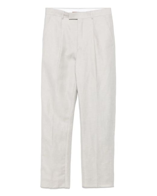 メンズ Zegna プリーツディテール パンツ White