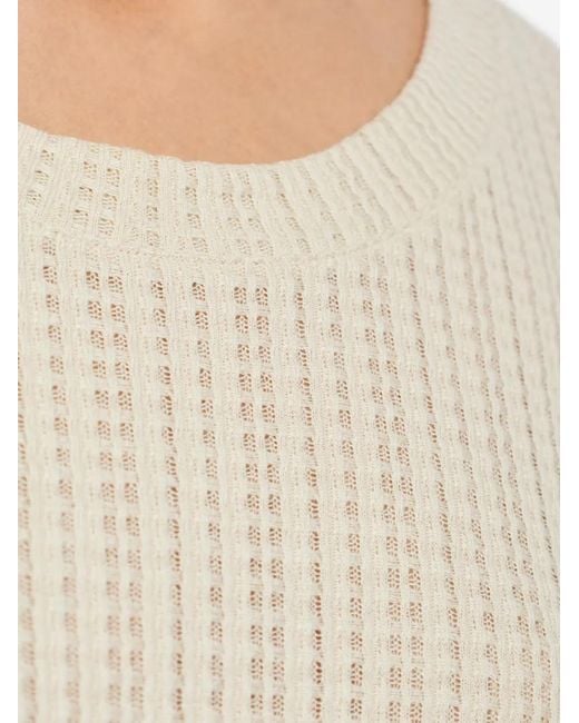 Hanro Natural Slv Waffle-Knit Three-Quarter-Sleeve T-Shirt