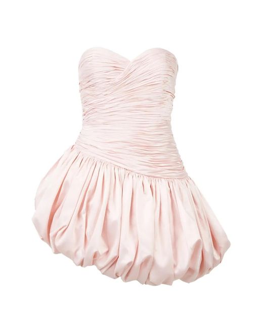 Stolen Stores Pink Ruched-Bodice Bubble-Hem Dress