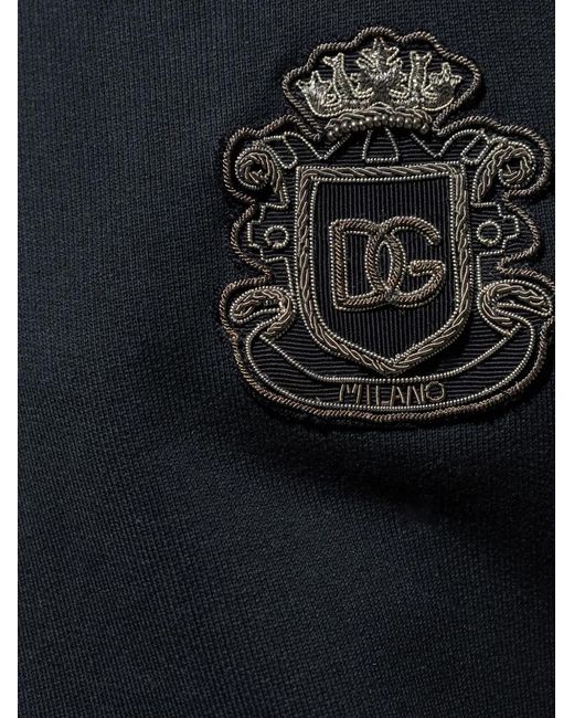 Dolce & Gabbana Blue Emblem Drawstring Track Pants for men