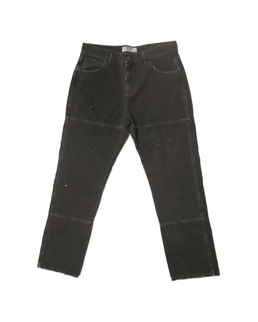 HTC Black Stonewashed Panelled Jeans for men