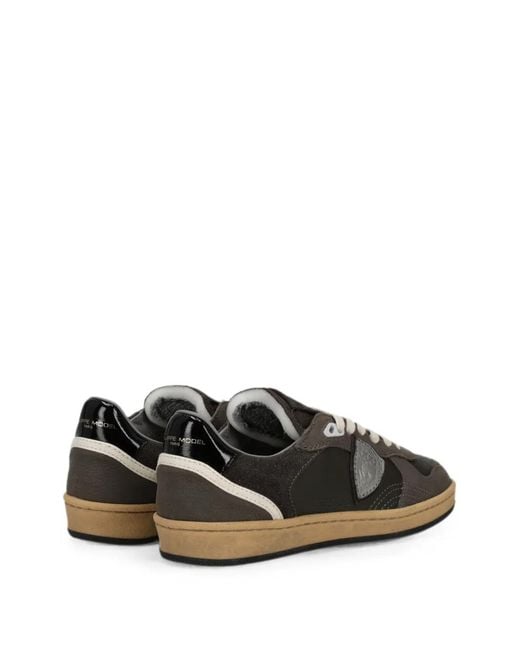 Philippe Model Black Pgal Leather Panelled Sneakers