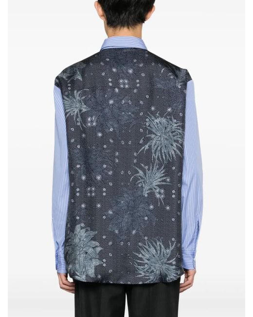 Pierre Louis Mascia Blue Alotho Mix-Print Shirt for men