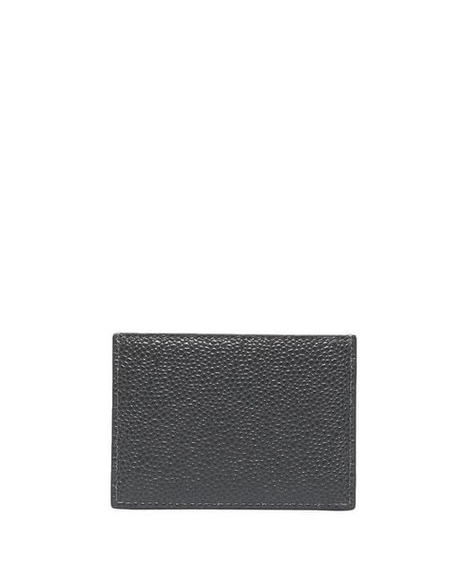 Thom Browne Black Pebble-Grain Single Card Holder