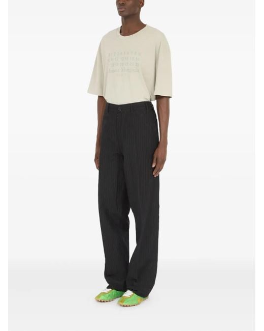 Maison Margiela Black Pinstripe-Pattern Trousers for men