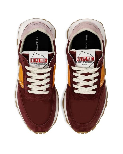 Sneakers Con Inserti di Philippe Model in Brown