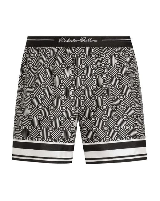 Dolce & Gabbana Gray Logo-Jacquard Patterned Boxers for men