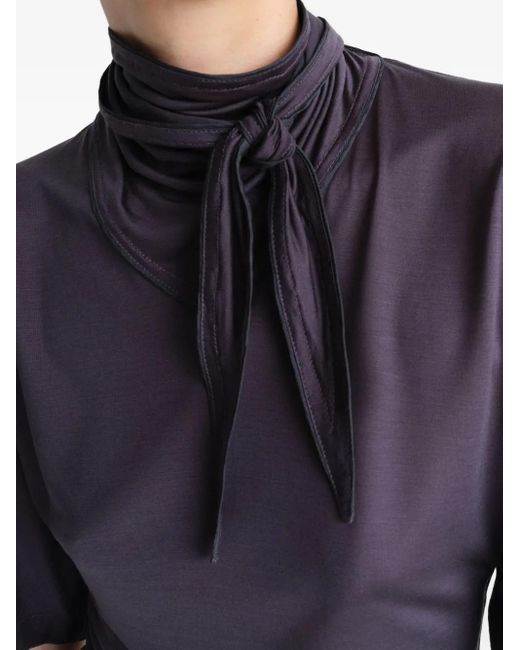 Lemaire Blue Schwarzes Foulard Top Damen Hemd