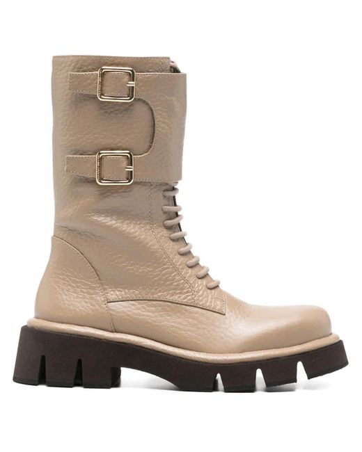 Paloma Barceló Natural Stiefel mit Schnallendetail