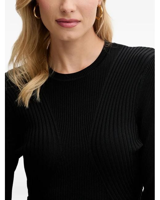 Guess Black Ribbed Sweatshirt