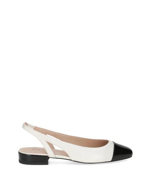 Peter Kaiser White Two-Tone Slingback Leather Pumps
