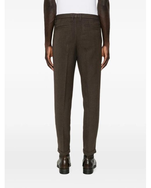 Imperial Gray Herringbone-Pattern Tailored Trousers for men