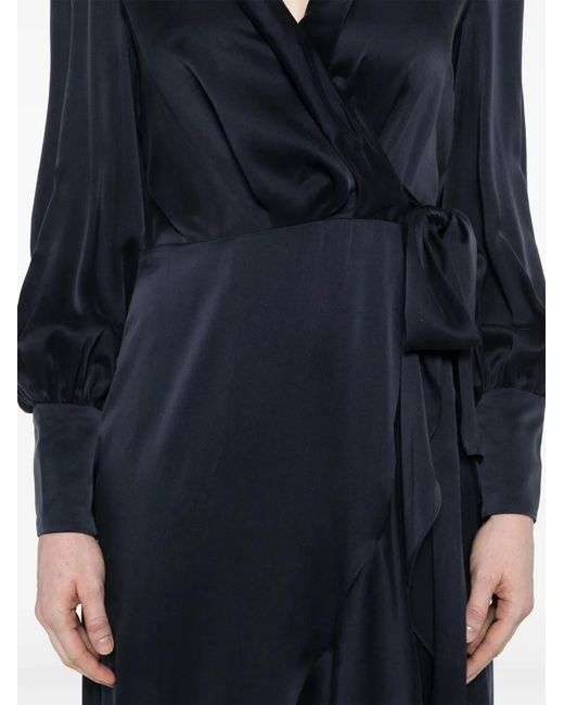 Zimmermann Blue Silk Wrap Midi Dress