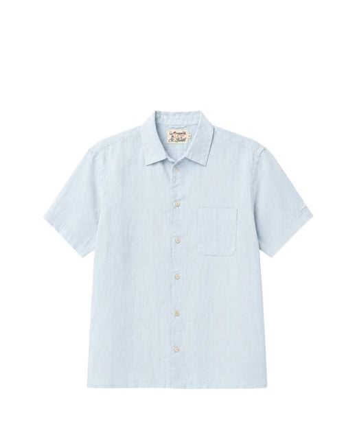 Mc2 Saint Barth Blue Chemise À Poche Poitrine for men