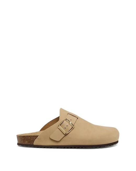 Geox Brown Buckle-Fastening Leather Slides
