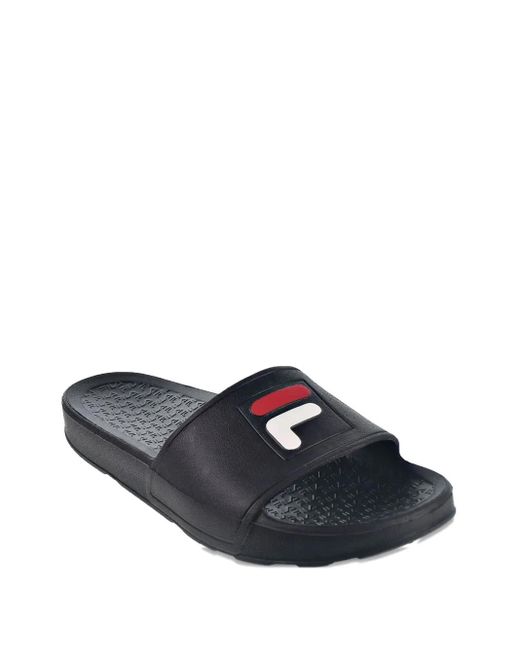 Fila Black Sleek Bx Logo Slides for men