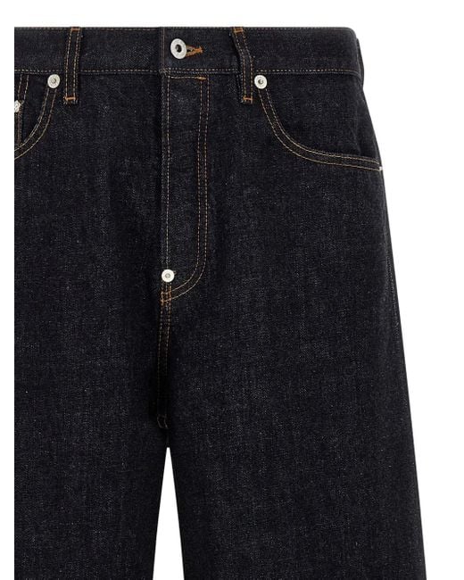 KENZO Blue Turn-Up Jeans for men