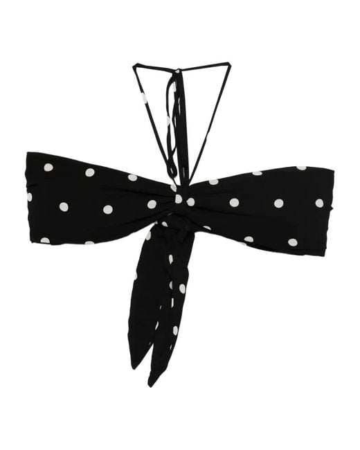 Adriana Degreas Black Polka-Dot Tie-Fastening Bikini Top