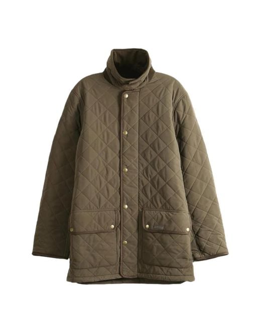 Barbour Brown Thursby Quilted High-Neck Jacket for men