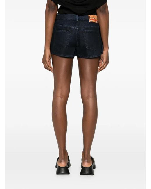 DIESEL Blue Pleated Denim Shorts