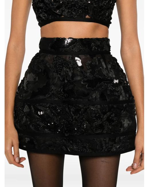 MITILIANE COUTURE Black Embroidered-Detail Skirt