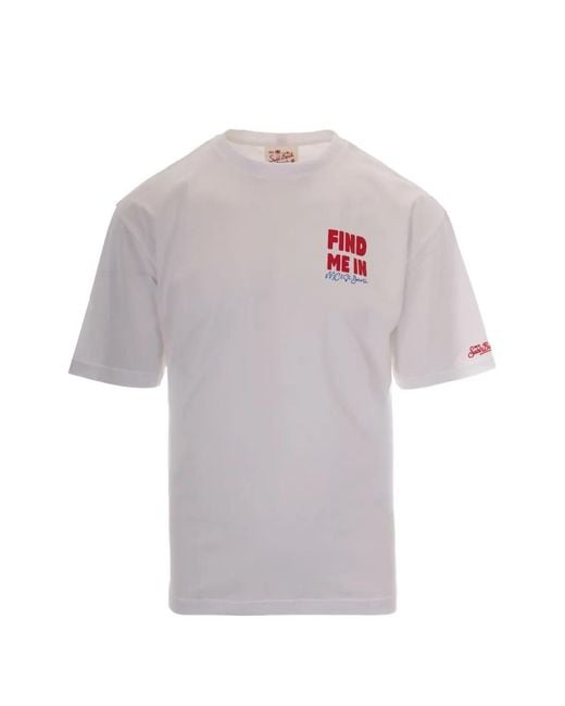 Mc2 Saint Barth White Graphic-Print T-Shirt for men