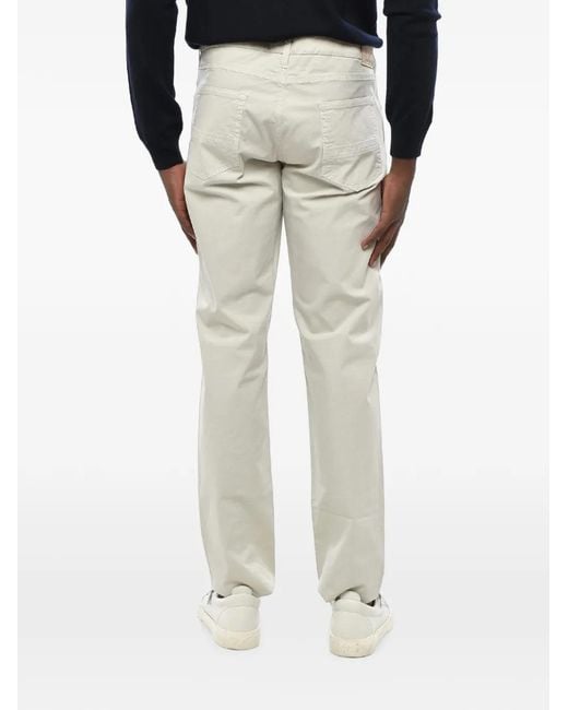 Corneliani White Belt-Loop Welt-Pocket Trousers for men