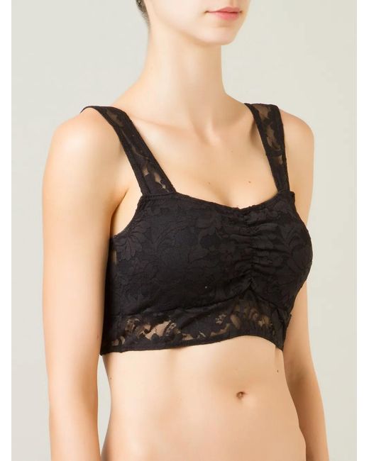 Amir Slama Black Lace-Design T-Shirt Bra
