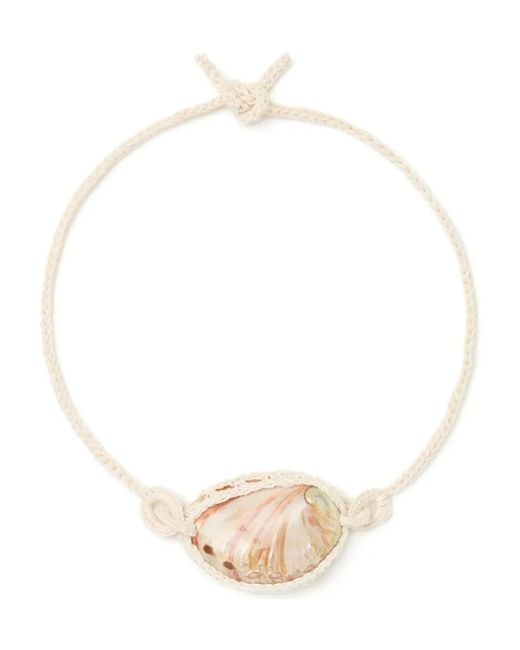 Alanui White Mermaid Inside Sea-Shell Necklace