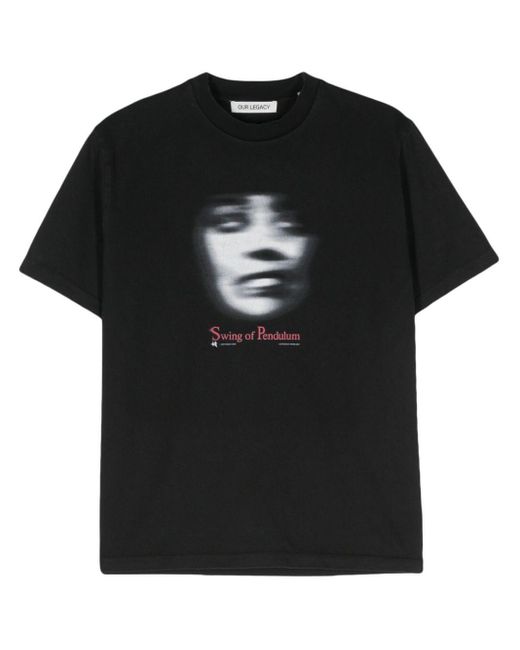 Our Legacy T-Shirt mit Swing of Pendulum-Print in Black für Herren