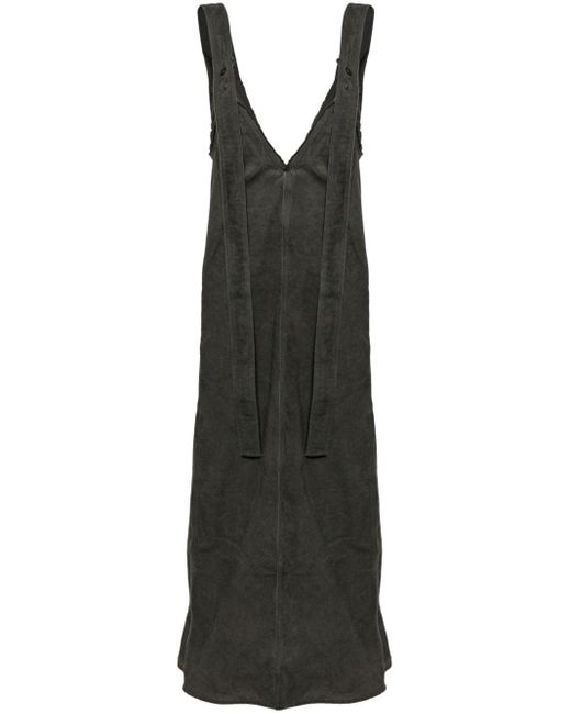 Uma Wang Black Aroma V-neck Maxi Dress