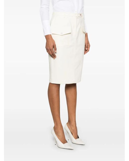 Tom Ford Natural Patch-Pockets Midi Skirt