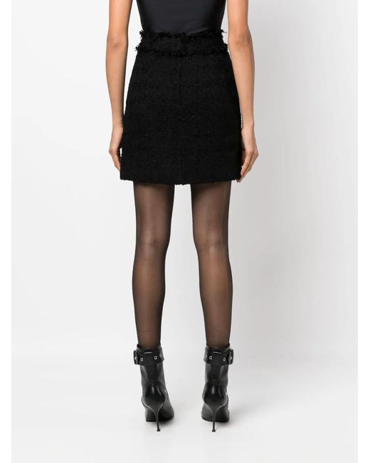 Dolce & Gabbana Black Tweed High-Waist Skirt