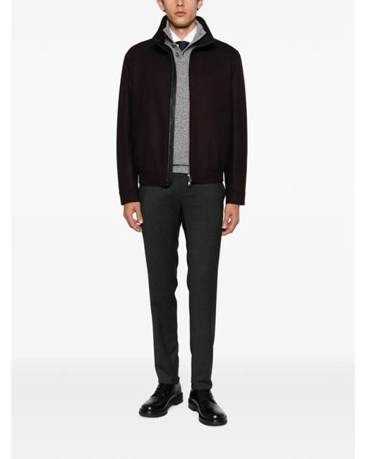 Brioni Black High-Neck Zip-Up Jacket for men
