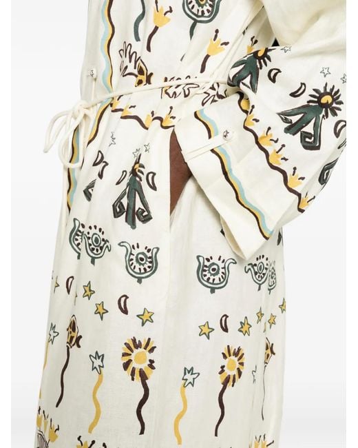 ALÉMAIS White Sun Dancer Tie-Waist Shirt Dress