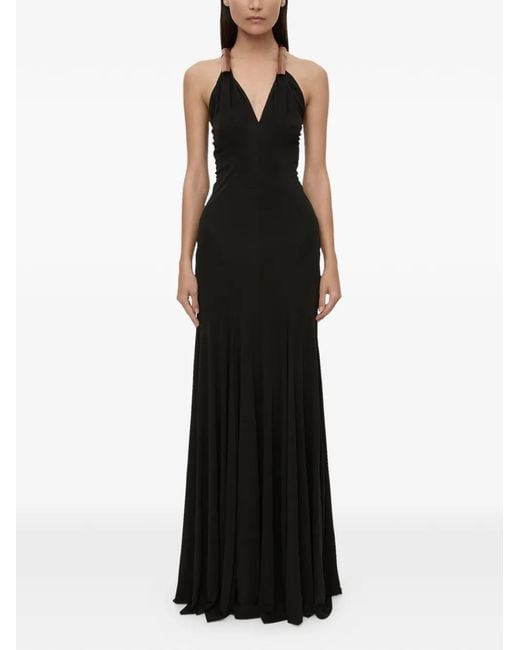 Christopher Esber Black Chime Cocoon V-Neck Dress
