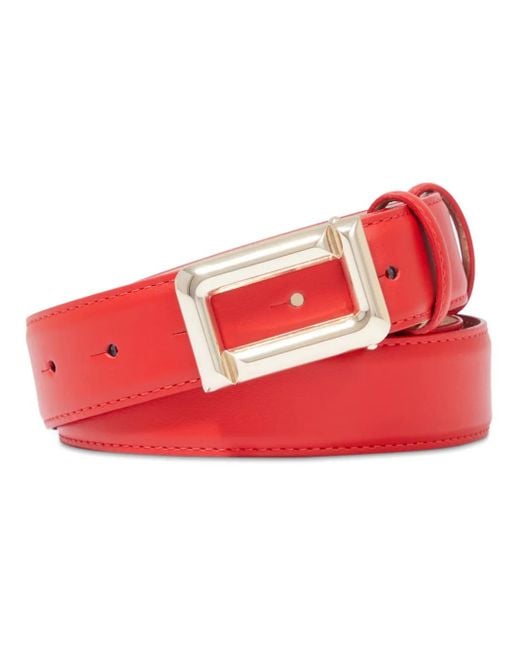 Lancel Red Angele Leather Belt