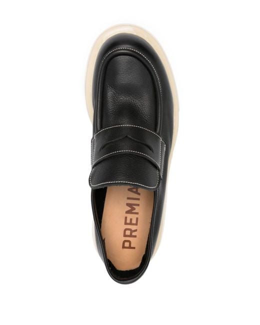 Premiata Black Nodik Leather Loafers for men