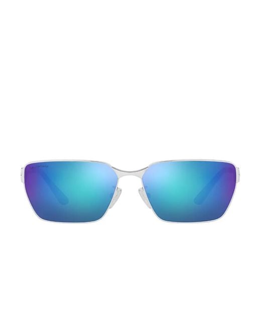 Balenciaga Blue Rectangle-Frame Sunglasses