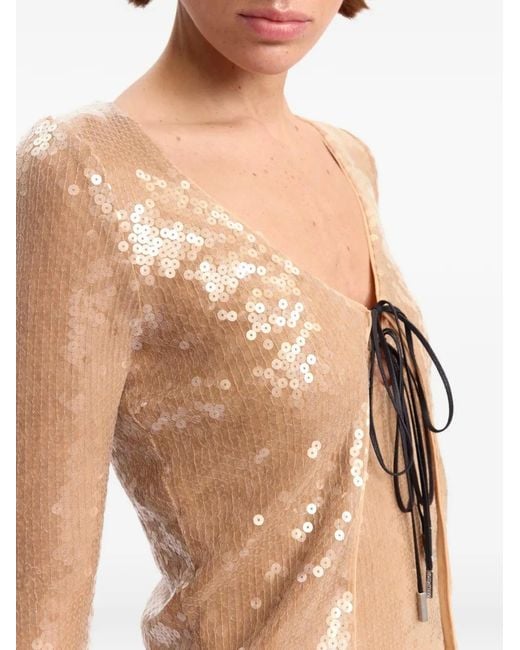 16Arlington White Elin Sequin-Embellished Cardigan