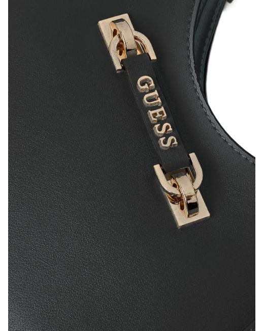Guess Black Lefia Buckle-Detail Tote Bag