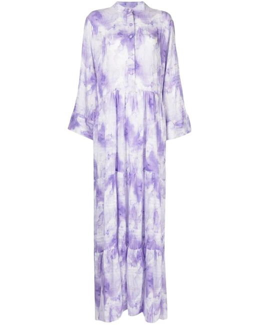 Bambah Purple Gardenia Maxi Dress