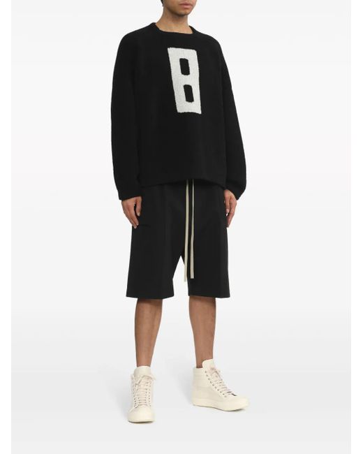 Fear Of God Black Wool-Cotton Blend Cargo Shorts for men