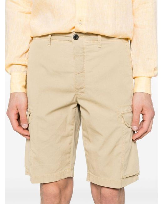 Incotex Natural Textured Cotton Cargo Shorts for men