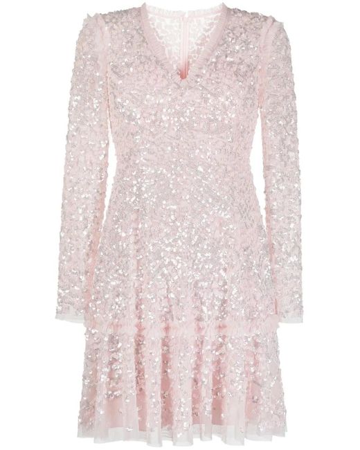 Needle & Thread Pink Skaterkleid Mit Pailletten