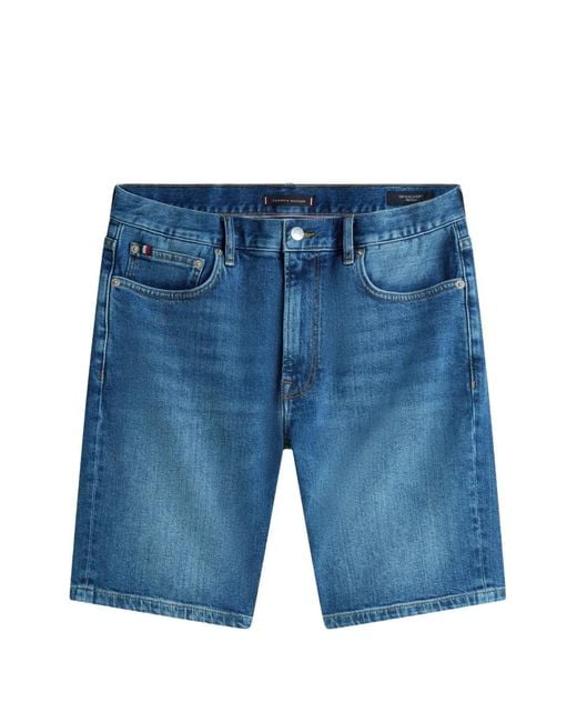 Tommy Hilfiger Blue Short Droit En Jean Denton À Patch Logo for men