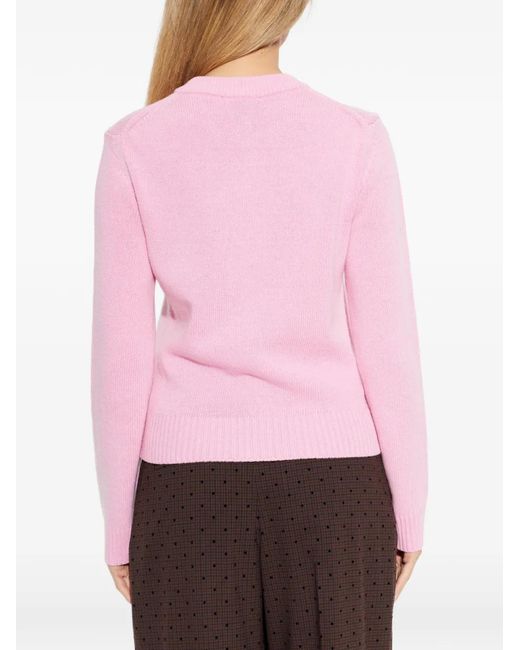 Ganni Pink Wool Blend Cardigan